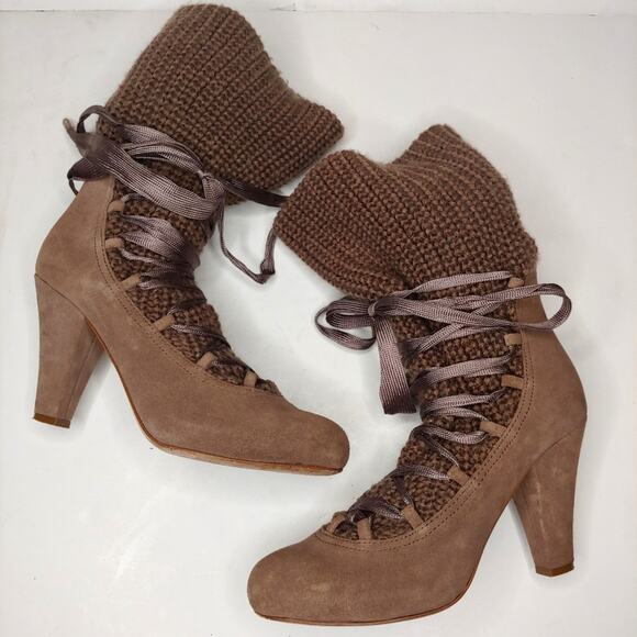 See by Chloe Lace Up Knit Sock Booties, 5.5 - Picture 4 of 9